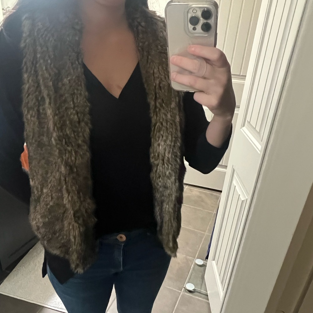 Abercrombie & fitch faux fur brown vest - Picture 12 of 12